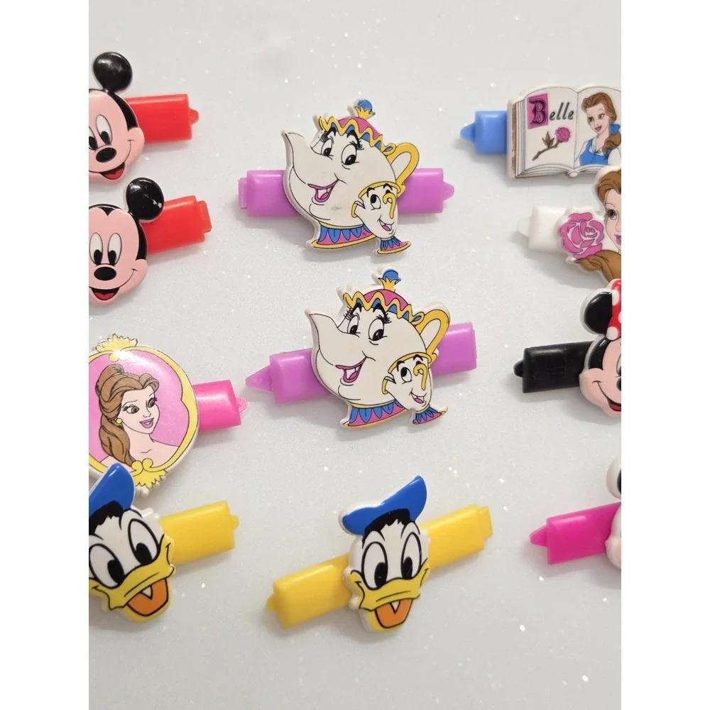 Vintage 90s Goody Beauty‎ & The Beast Mickey Minnie Donald Disney Hair Barrettes